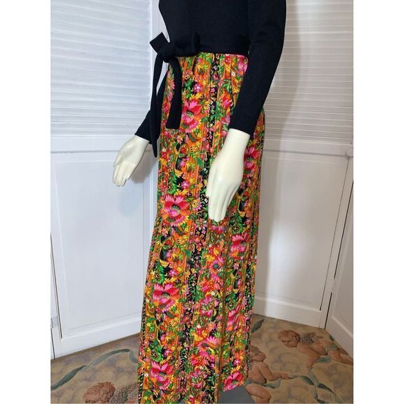 Vintage 60’s Long Sleeve Maxi Dress Size Medium - Picture 9 of 16